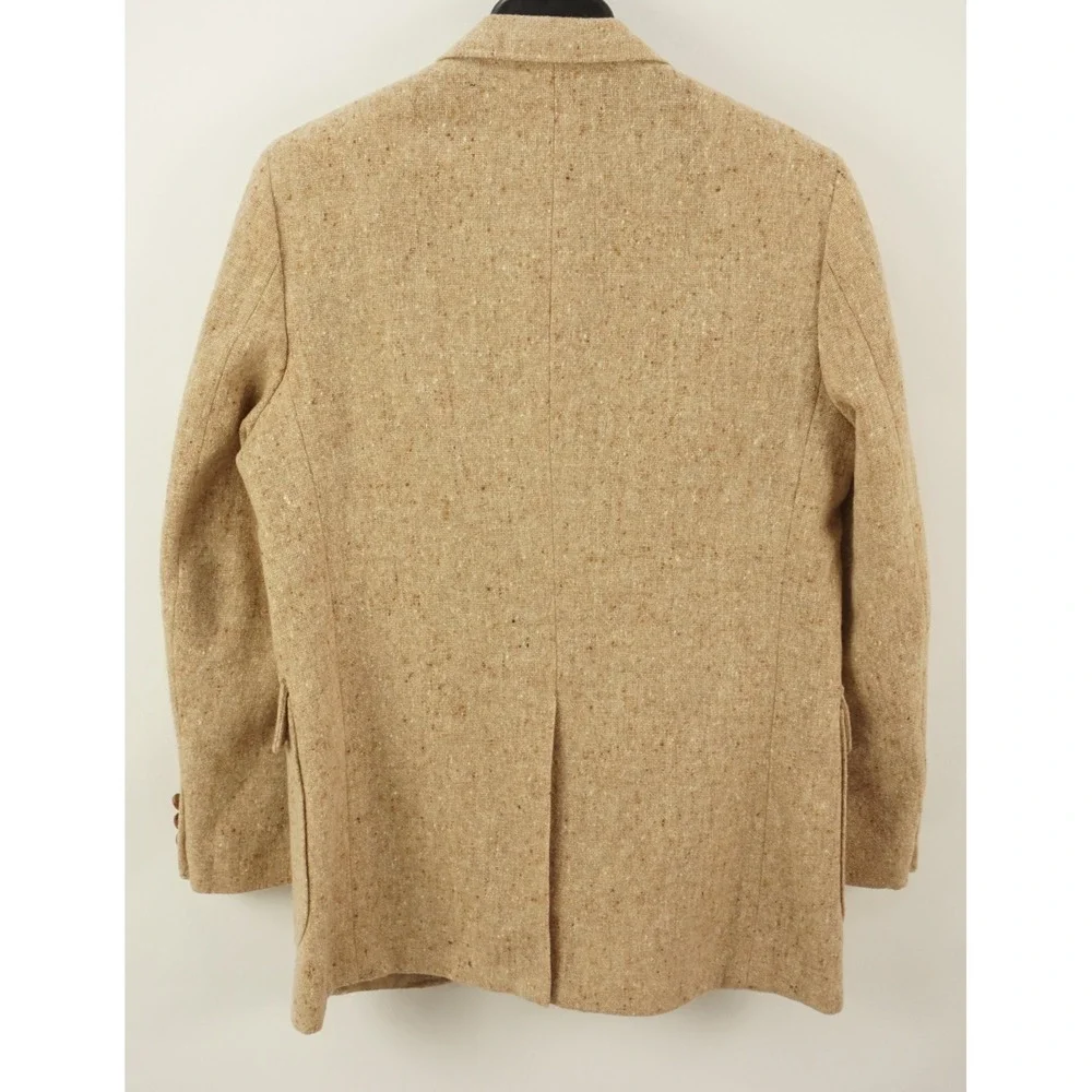 Vintage 1950s 1960s Atomic Fleck Hopsack Tweed Sport Coat Men's 42R Cream Shank